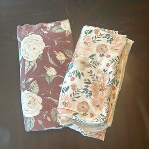 Copper Pearl Floral Baby Swaddle Set